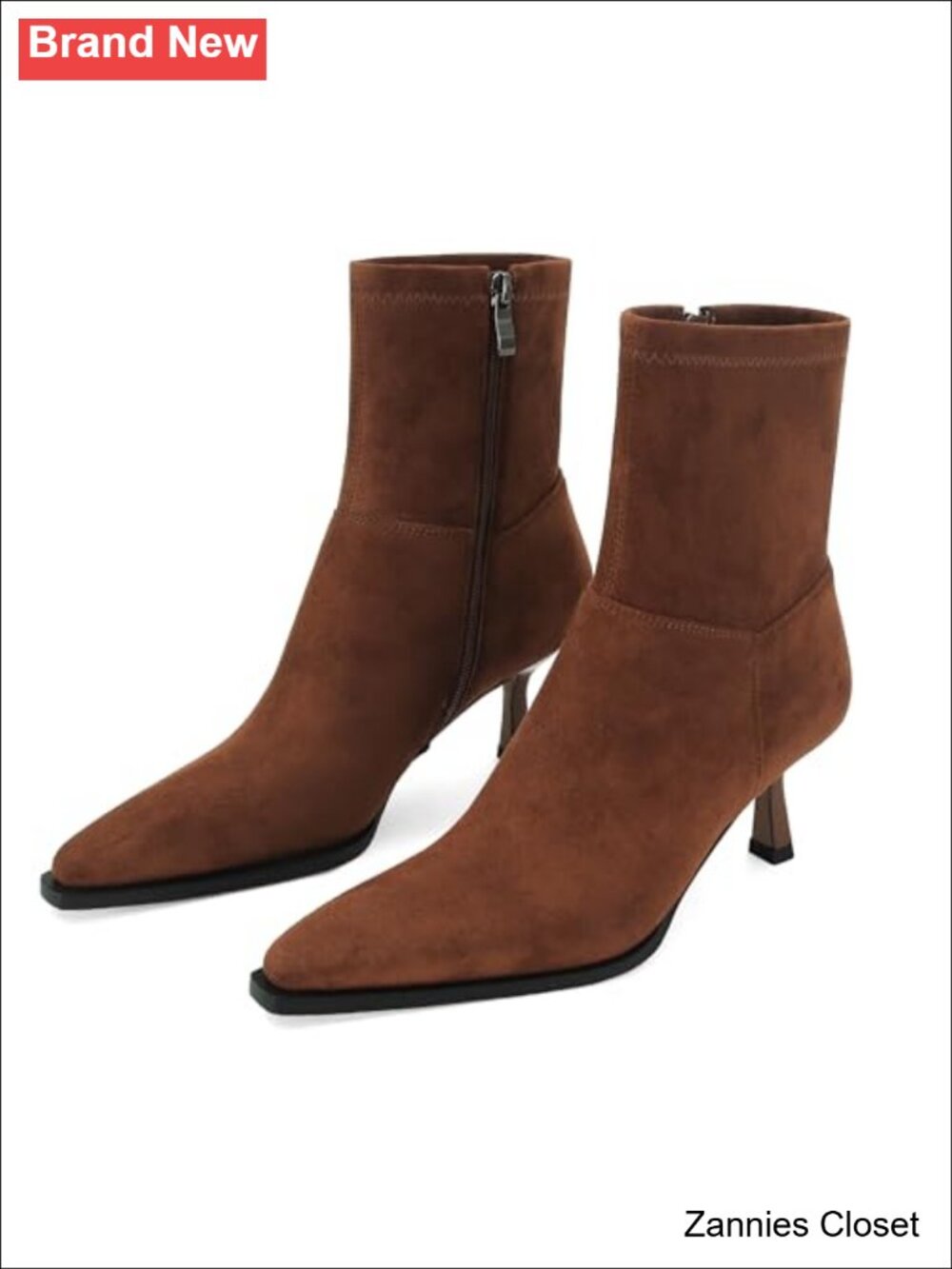 ✨ SOVANYOU Kitten Heel Ankle Boots Pointed Toe Faux Leather Dressy Booties